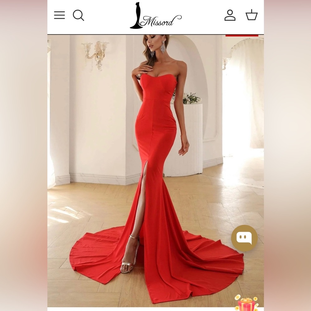 NWT- Missord red strapless formal